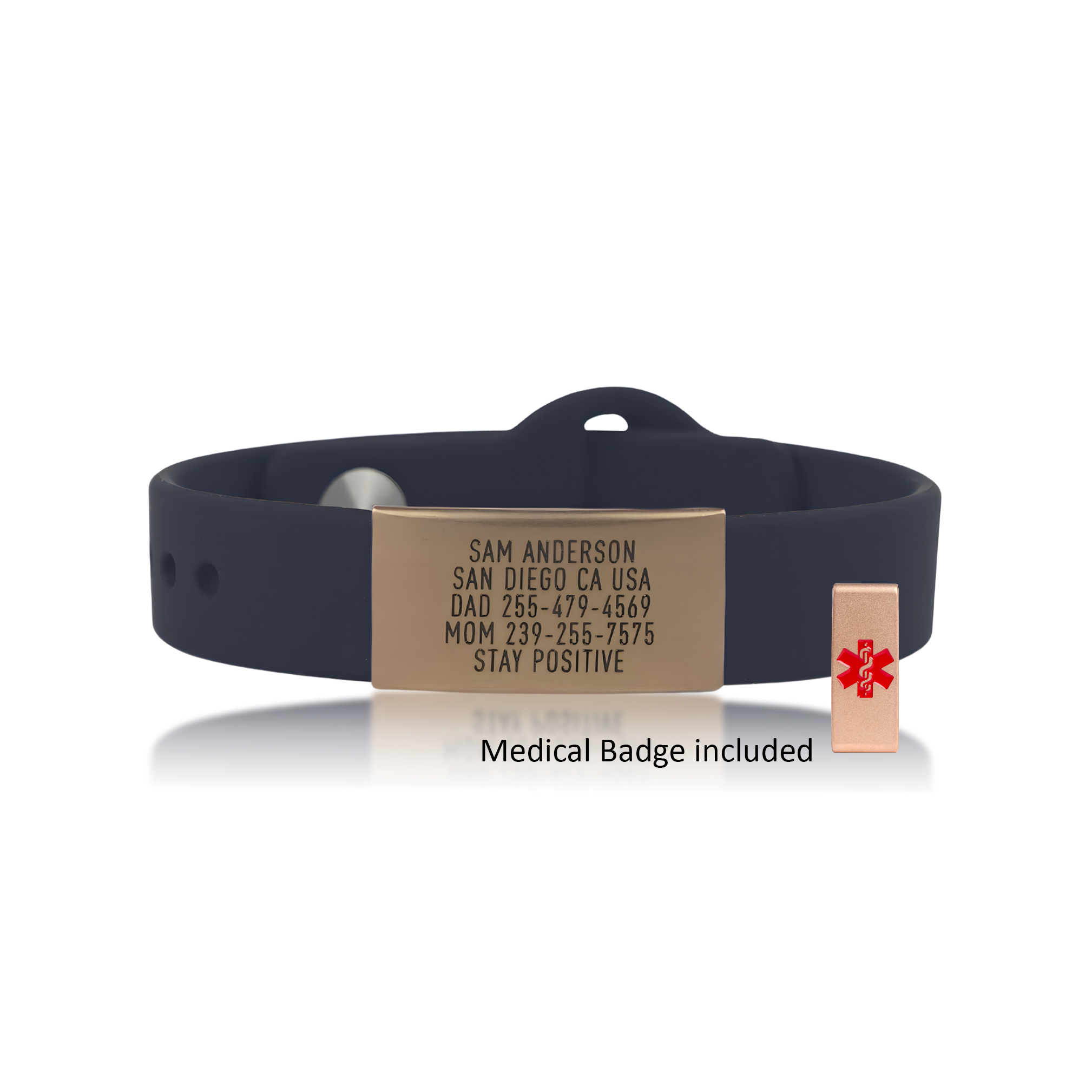 Medical ID Bracelet - Sleek Thin + Gold