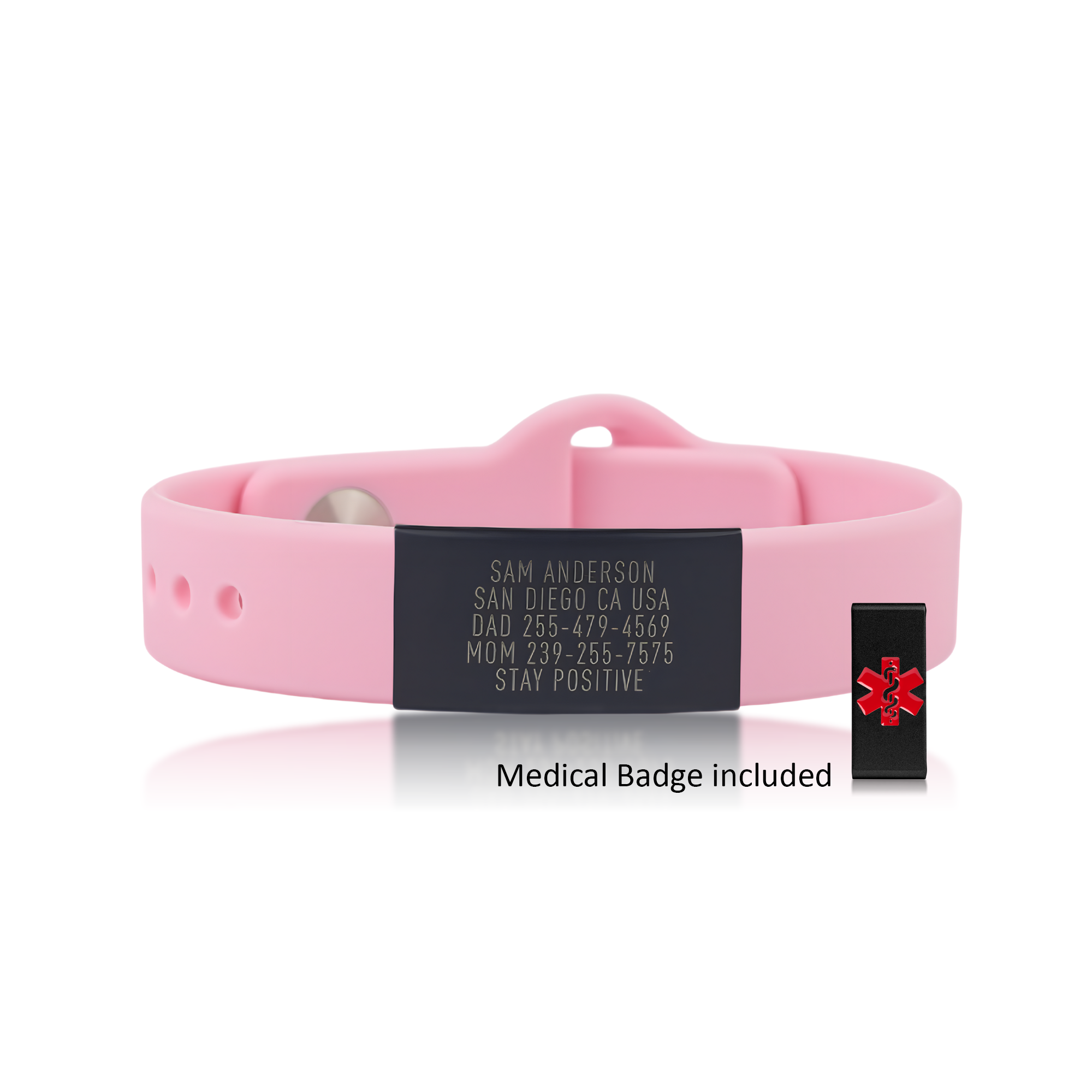Medical ID Bracelet - Sleek Thin + Graphite