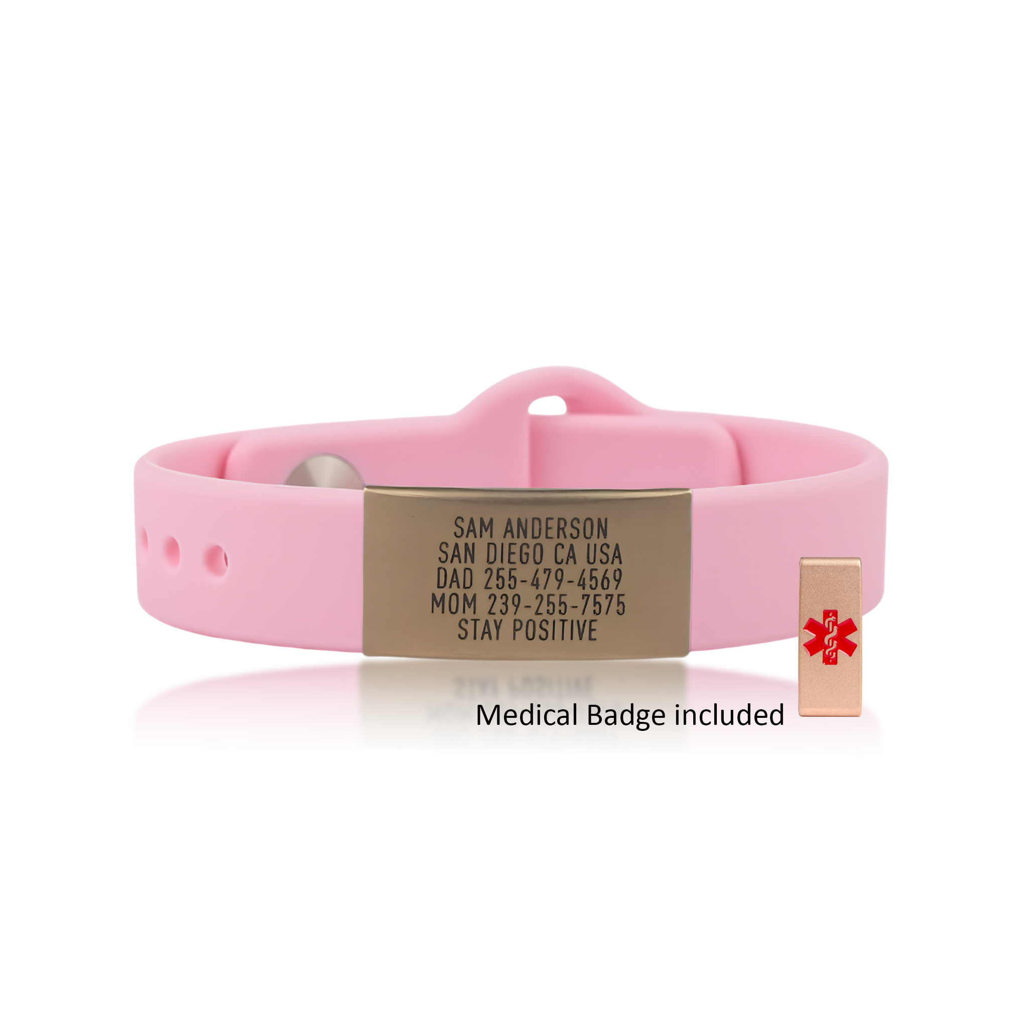 Medical ID Bracelet - Sleek Thin + Gold