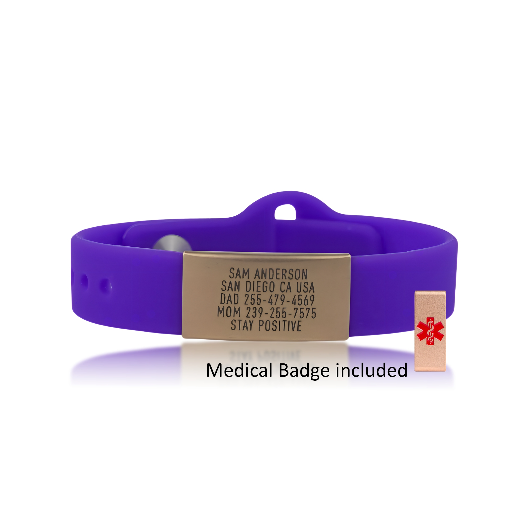 Medical ID Bracelet - Sleek Thin + Gold