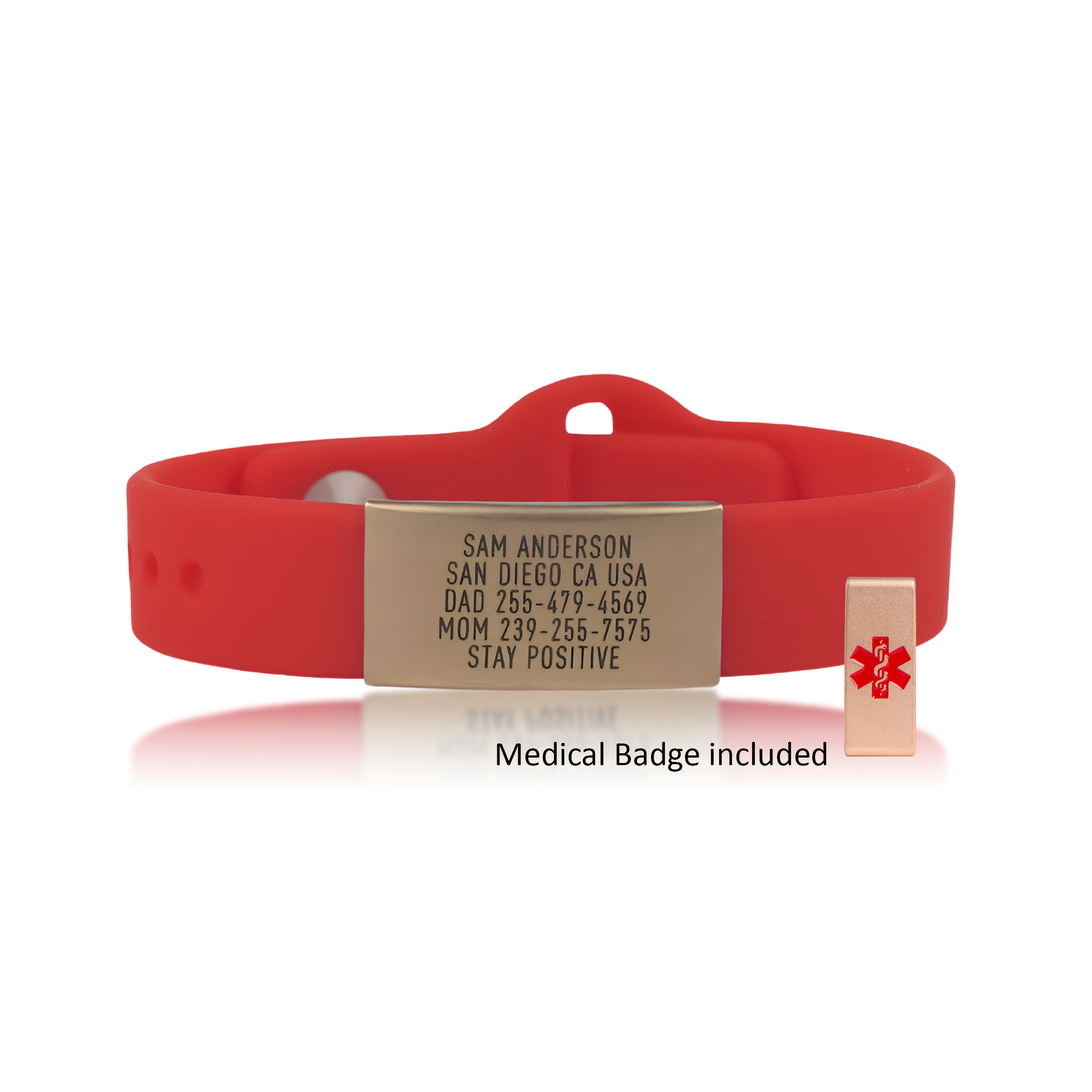 Medical ID Bracelet - Sleek Thin + Gold