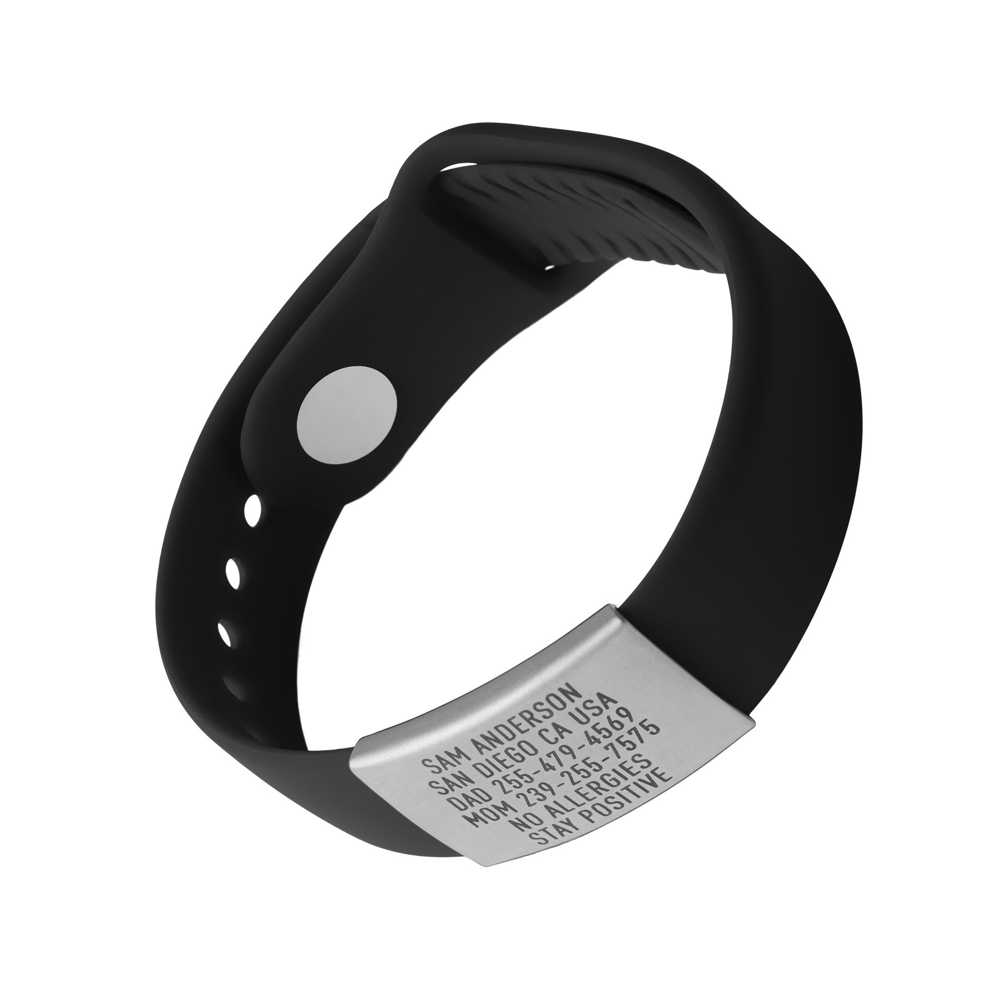 Black Emergency ID wristband by BRECK iD