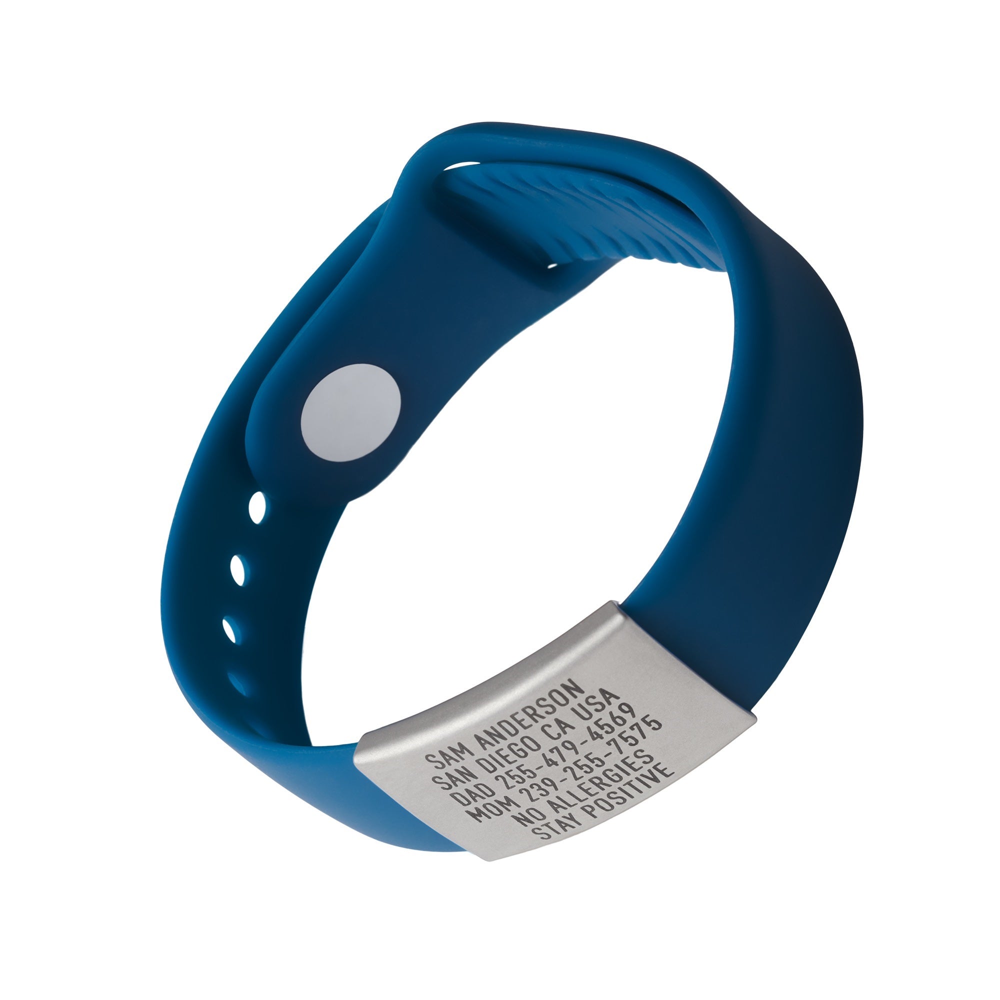 Blue Emergency ID wristband by BRECK iD