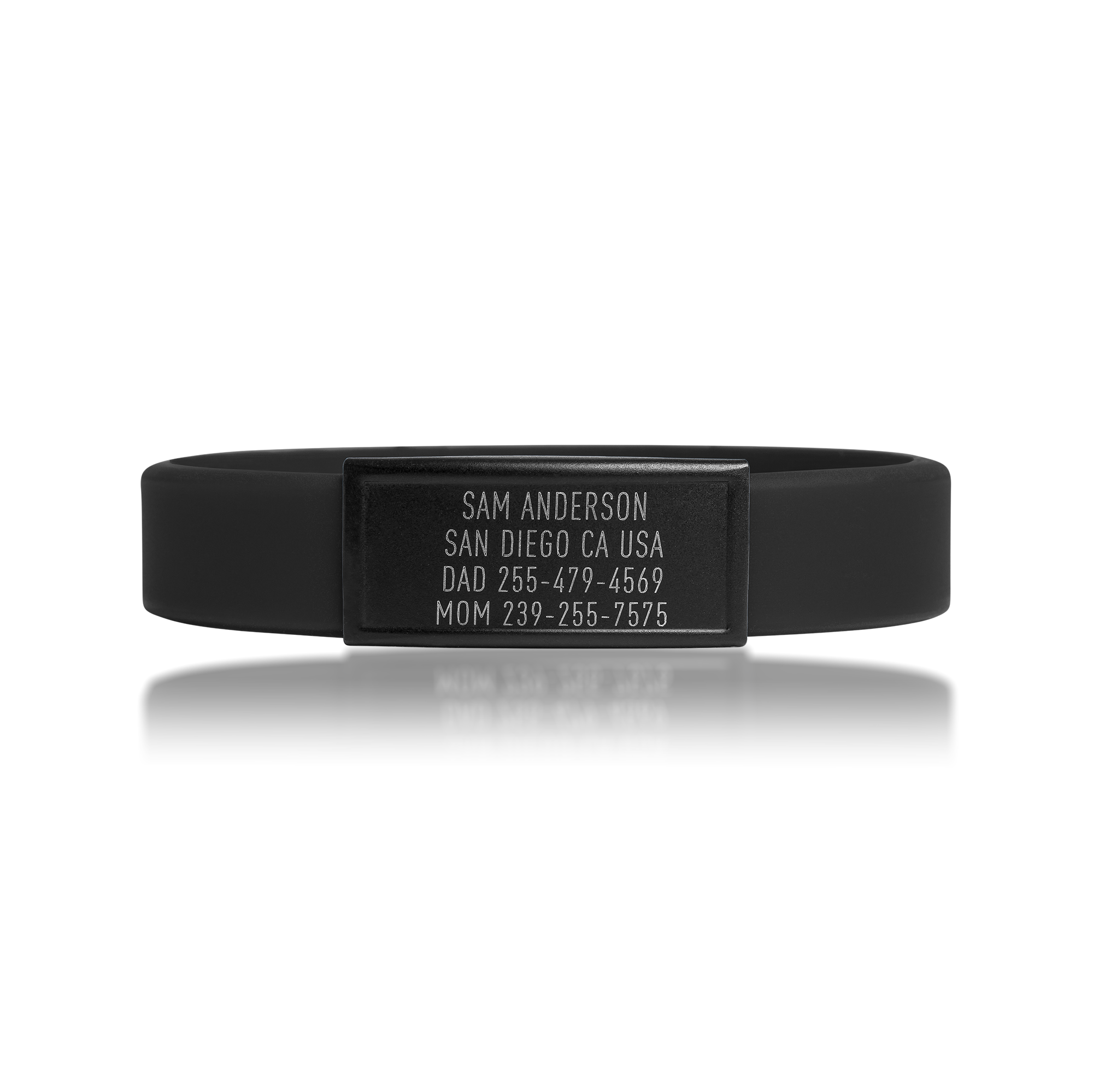Black silicone with Black ID tag Sprint wristband by BRECK iD