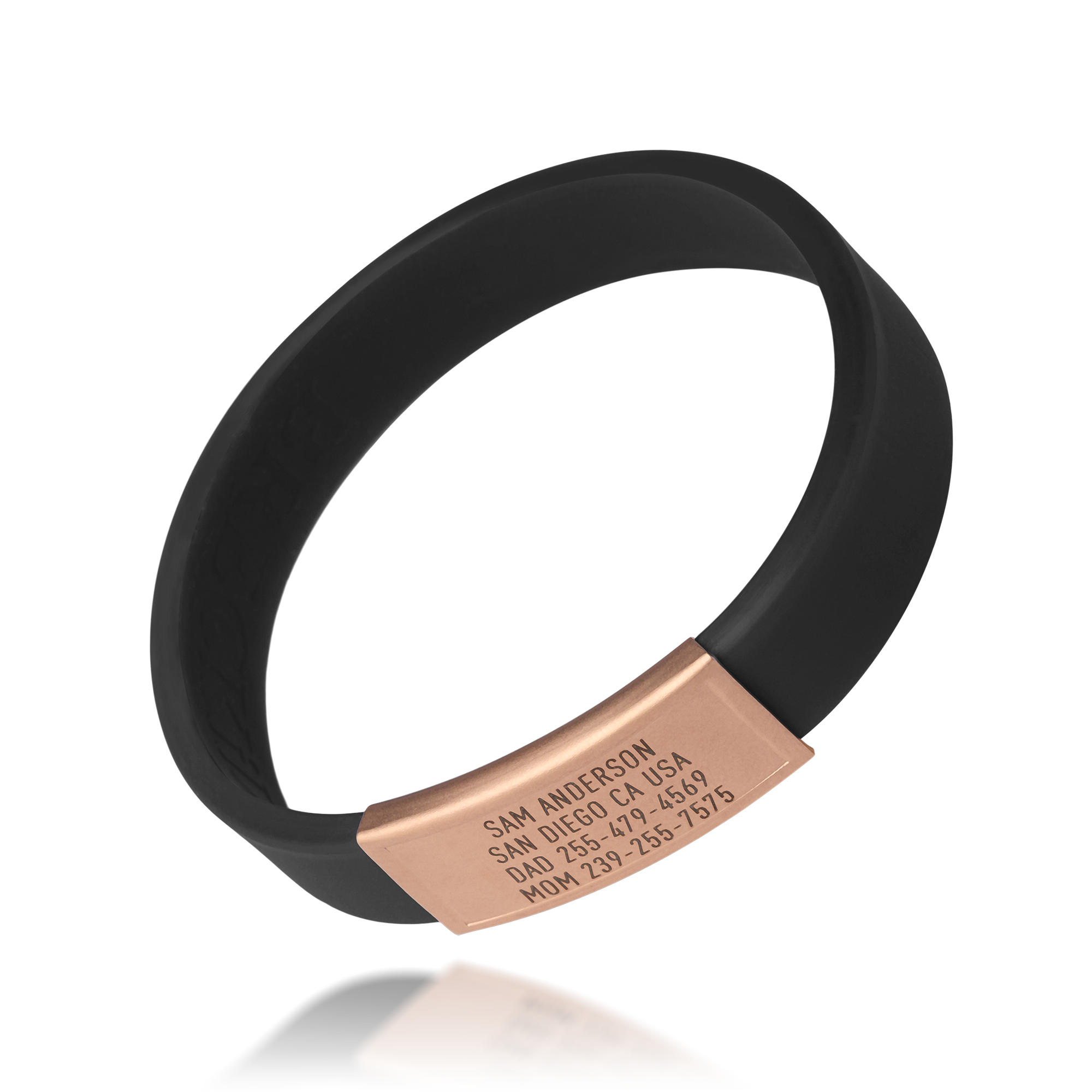 Black silicone with Gold ID tag Sprint wristband