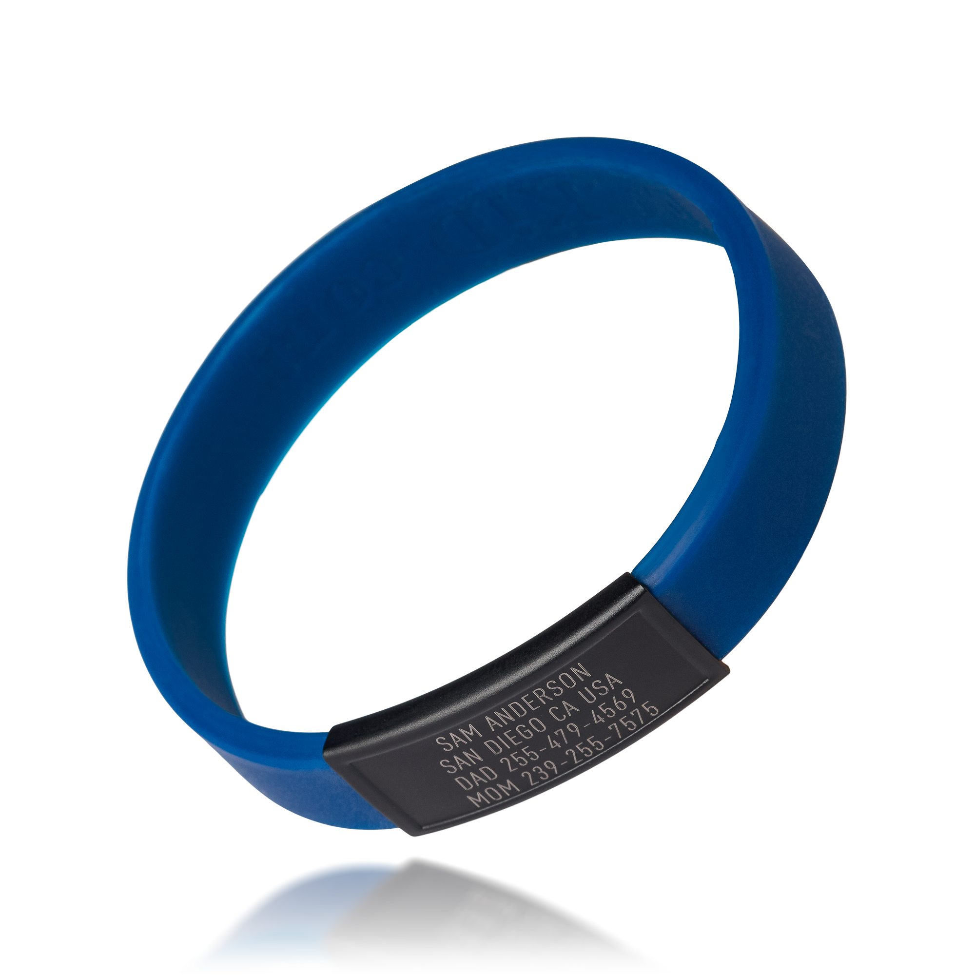 Blue silicone with Black ID tag Sprint wristband