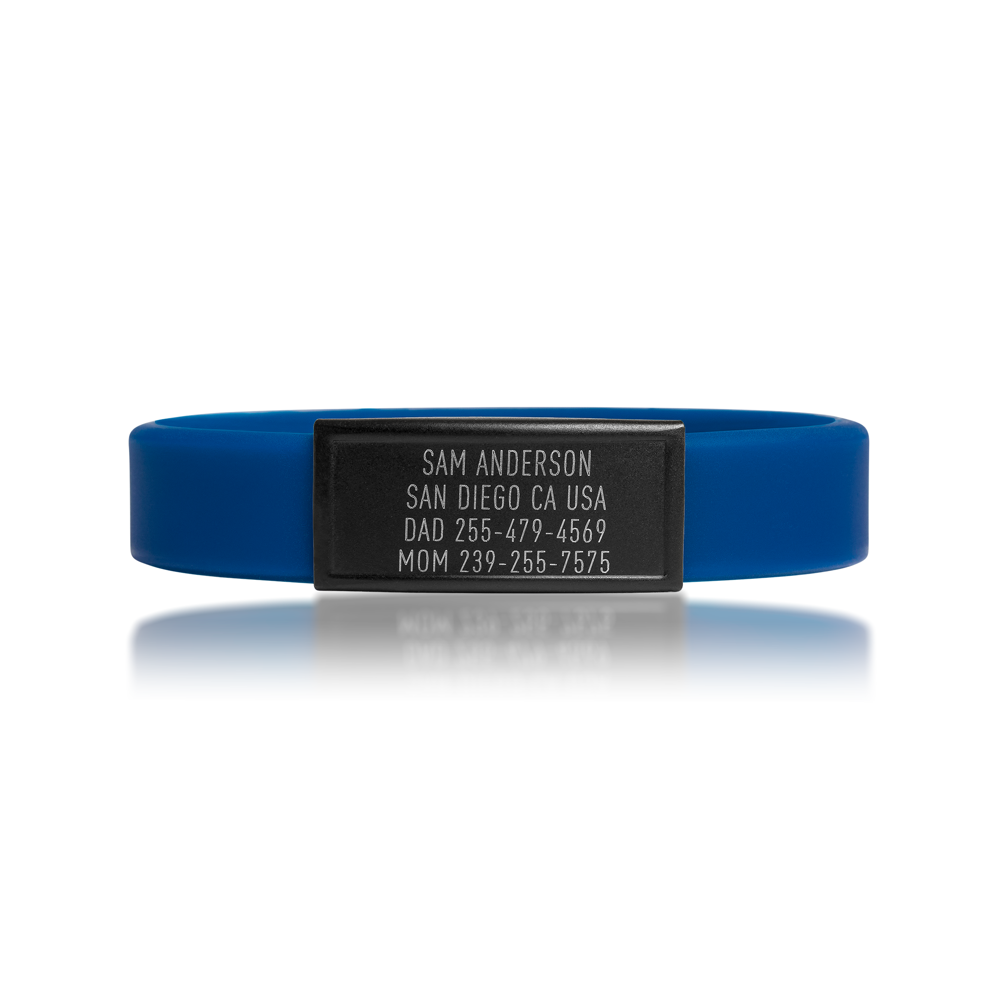 Blue silicone with Black ID tag Sprint wristband by BRECK iD