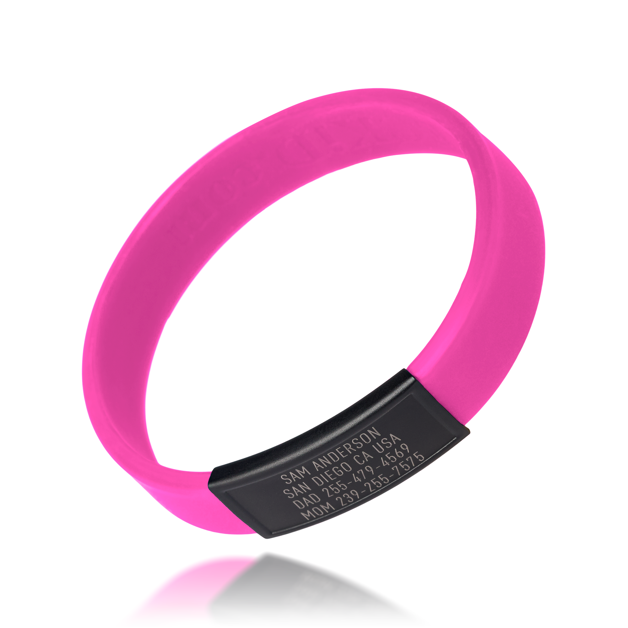 Pink silicone with Black ID tag Sprint wristband