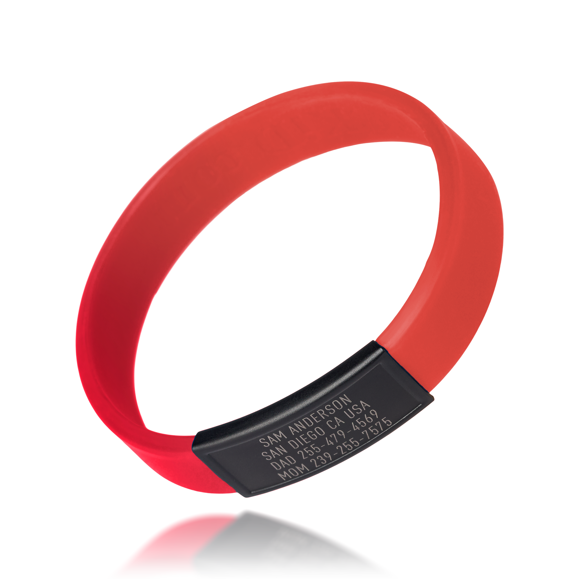 Red with Black ID tag Sprint wristband