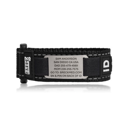 Endurance medical ID wristband with online medical profile access, black band