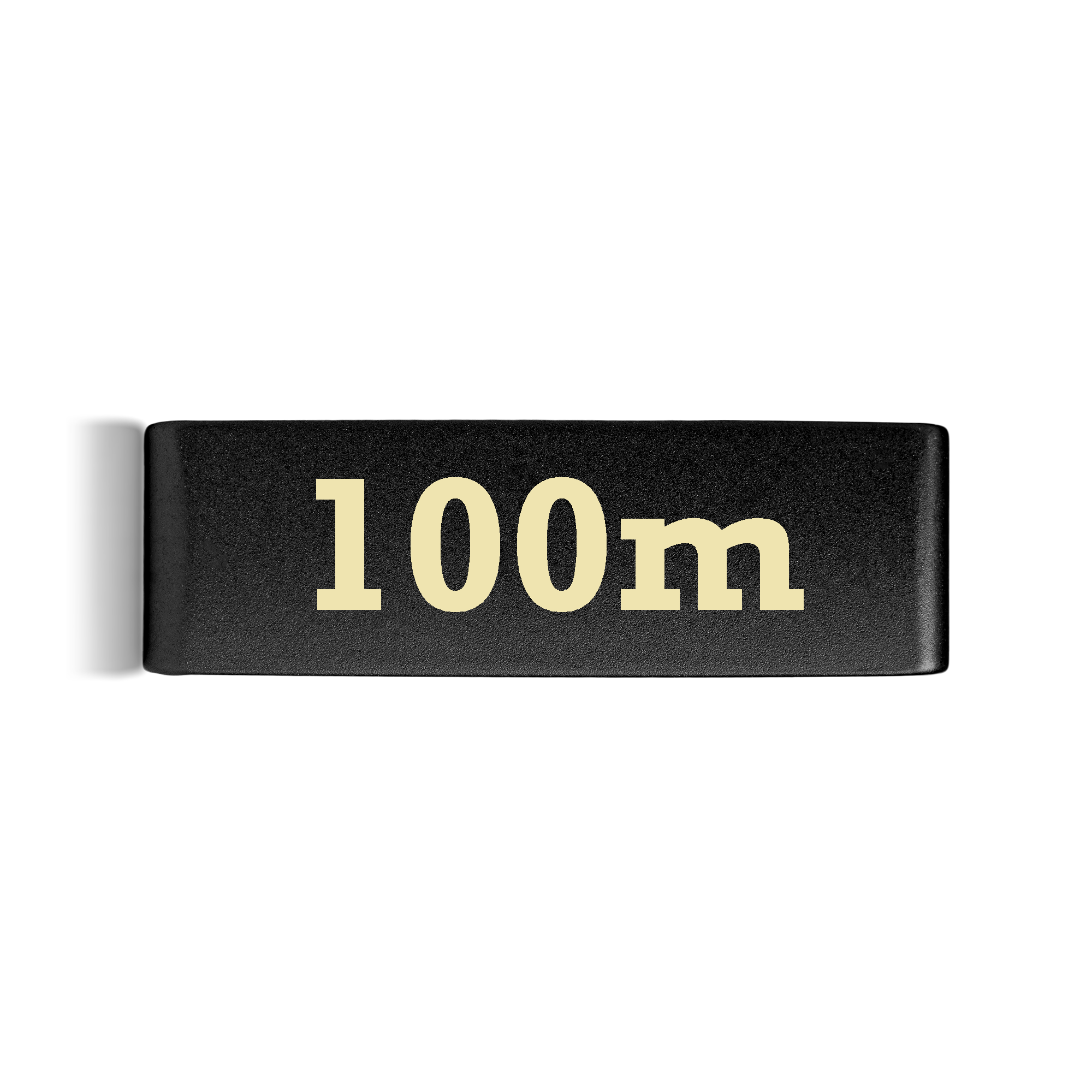 100m badge in black 19mm