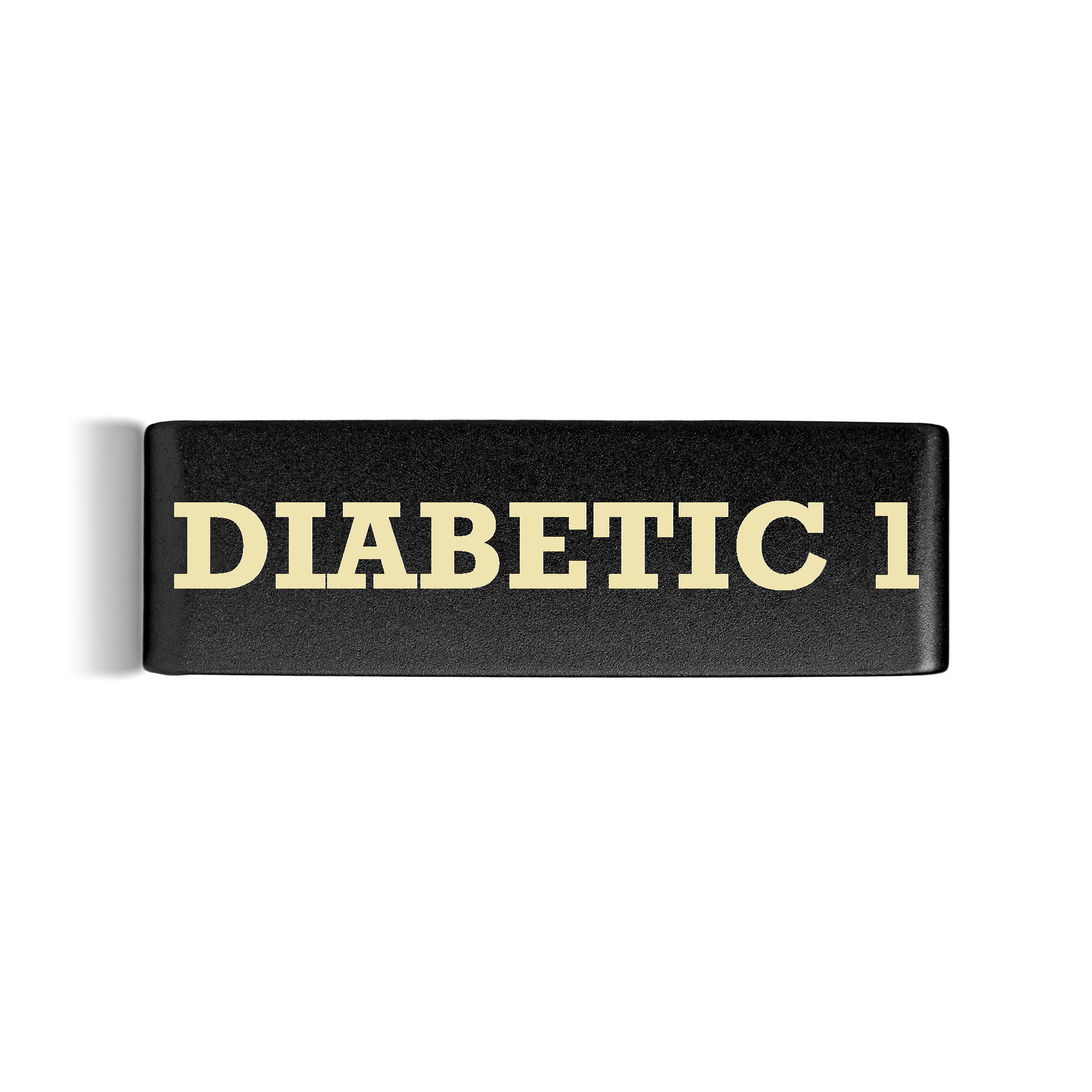 Diabetic 1 Badge Black 19mm