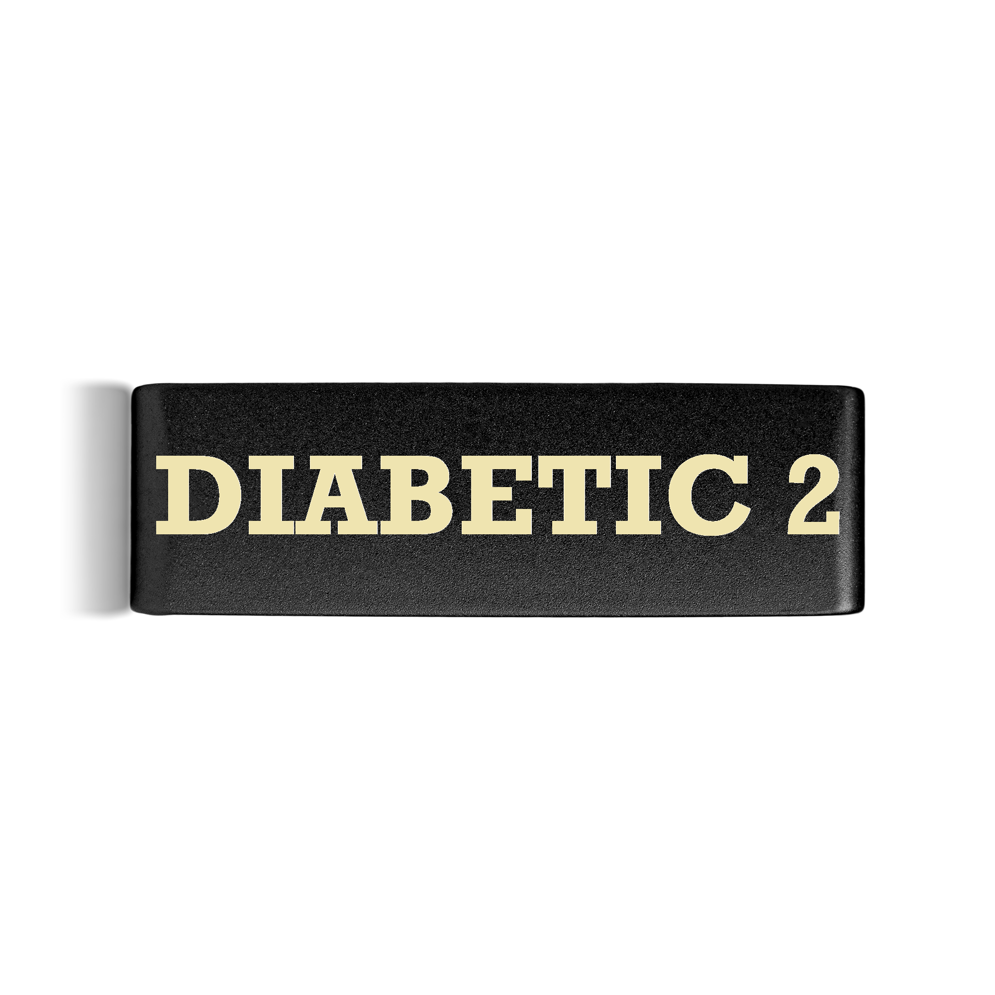 Diabetic 2 Badge Black 19mm