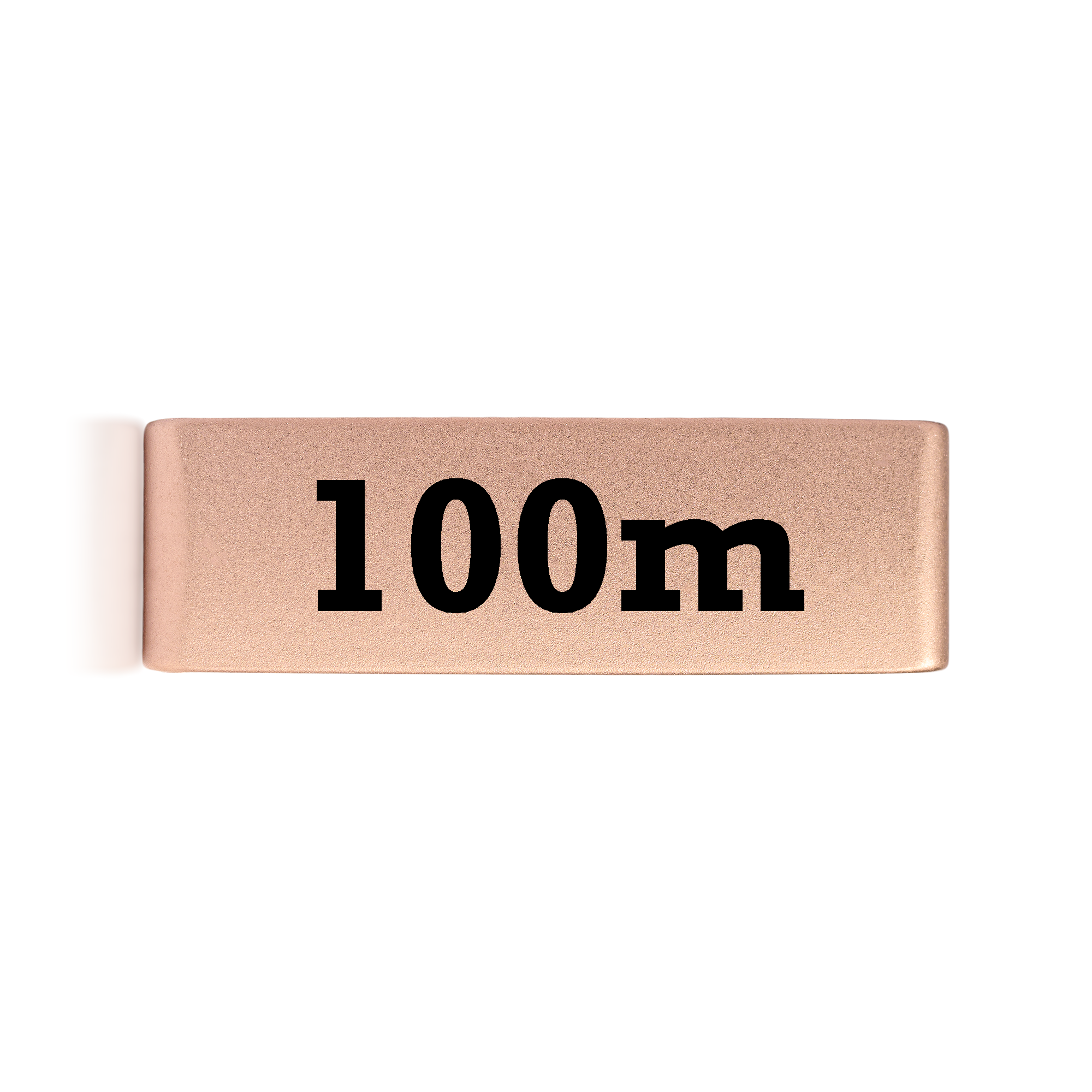 100m badge in gold 19mm