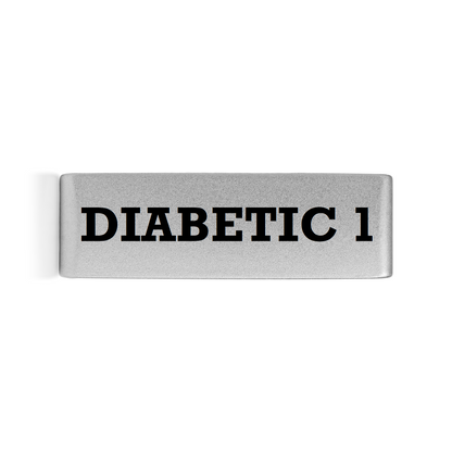 Diabetic 1 Badge Silver 19mm