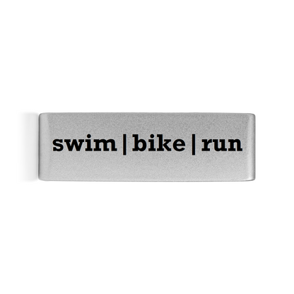 Swim | Bike | Run Badge Silver  19mm