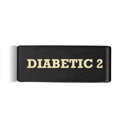 Diabetic 2 Badge Black 15mm