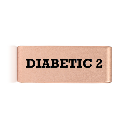 Diabetic 2 Badge Gold 15mm