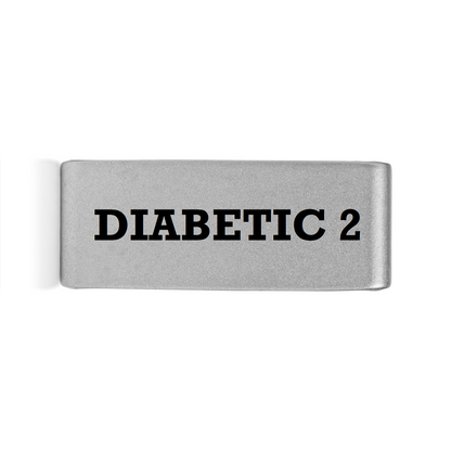 Diabetic 2 Badge Silver 15mm