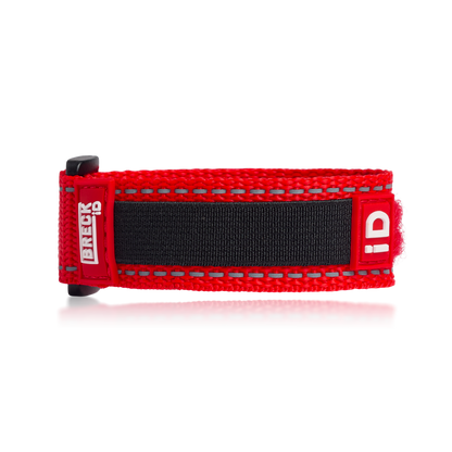 Red Endurance custom emergency ID replacement wristband.