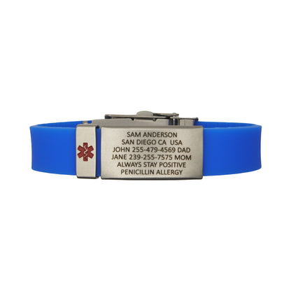 Royal Blue Breck ID Pro Thin Medical Alert Bracelet