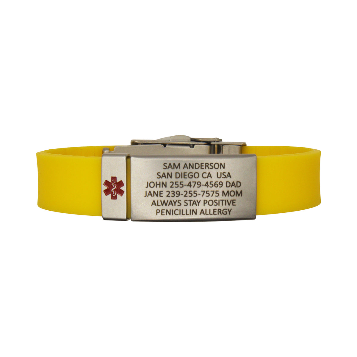 Yellow Breck ID Pro Thin Medical Alert Bracelet