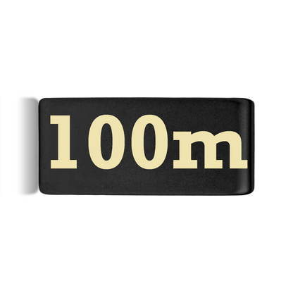 100m badge in black 12mm