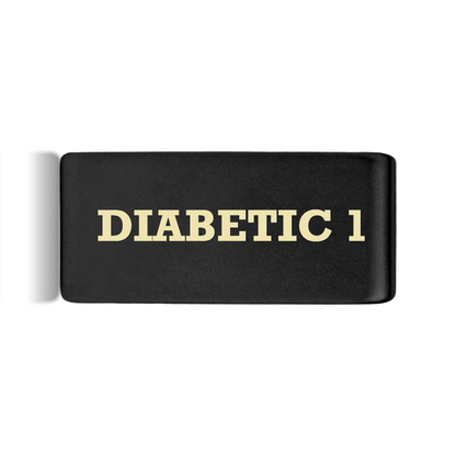 Diabetic 1 Badge Black 12mm