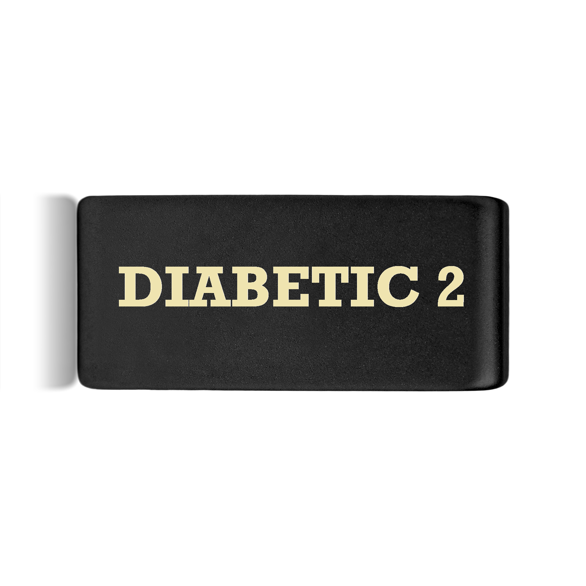 Diabetic 2 Badge Black 12mm