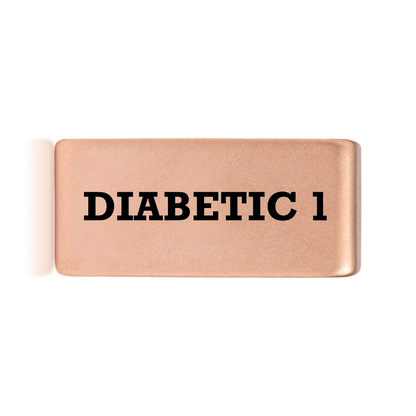 Diabetic 1 Badge Gold 12mm