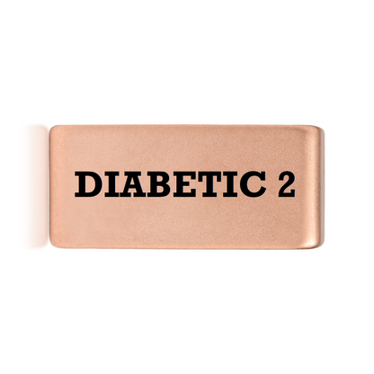 Diabetic 2 Badge Gold 12mm