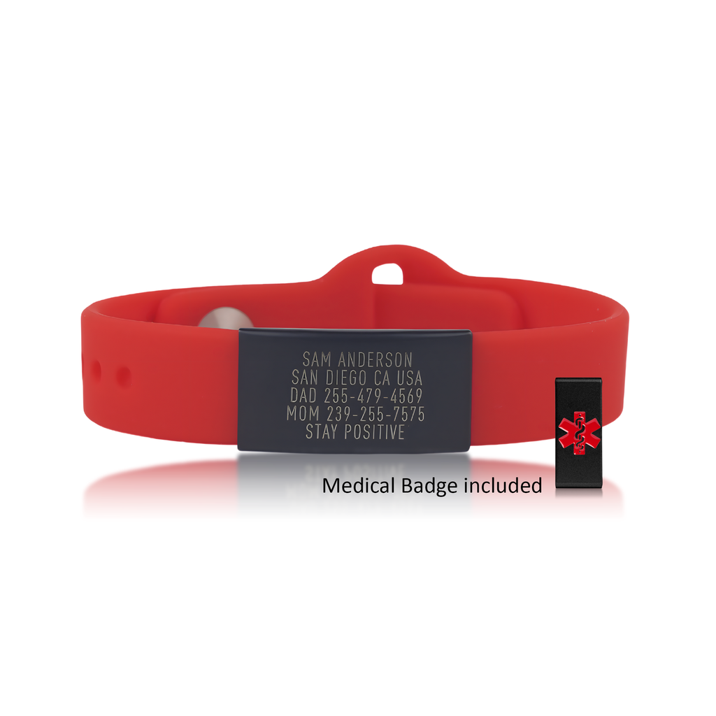 Medical ID Bracelet - Sleek Thin + Graphite – BRECK iD
