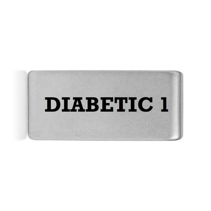 Diabetic 1 Badge Silver 12mm