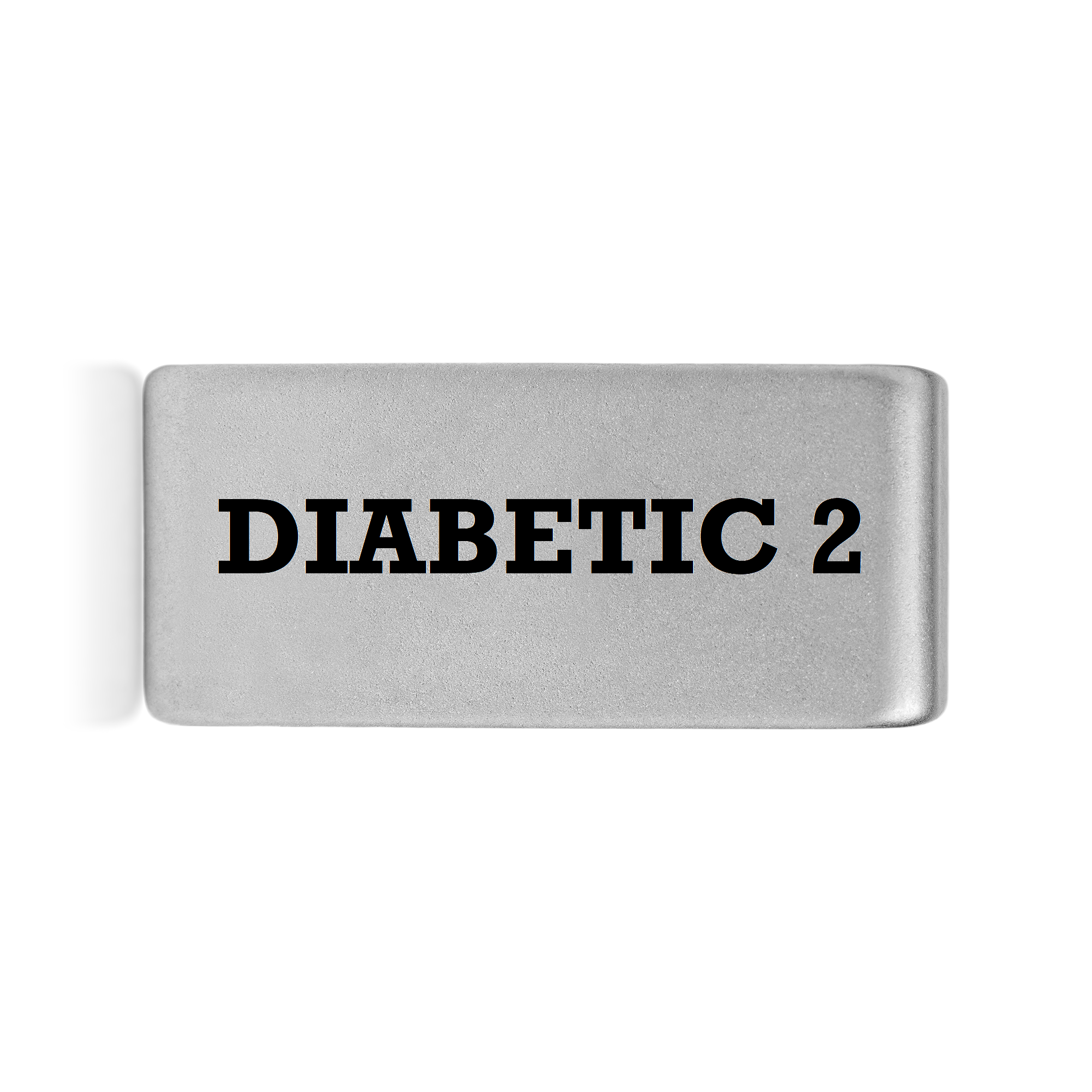 Diabetic 2 Badge Silver 12mm