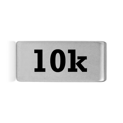 10k badge in silver 12mm