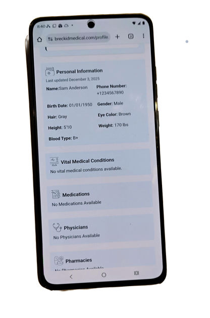 BRECK iD Medical Card (NEW)