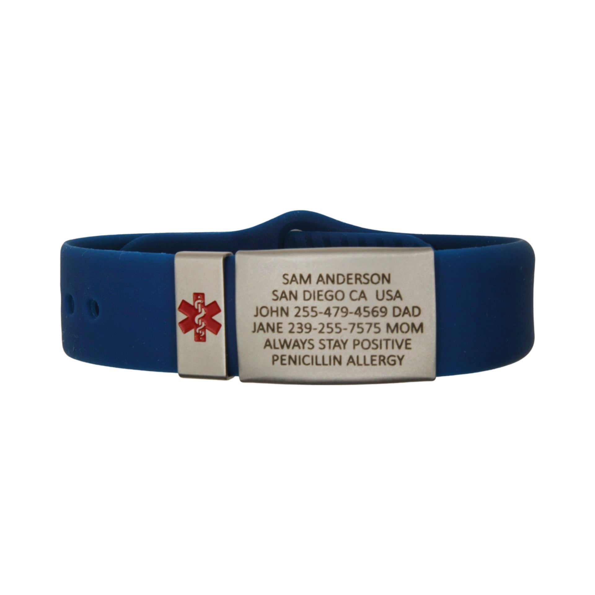 Amazon.com: American Medical ID – Sterling Silver Classic Red Medical Alert  ID Bracelet – Unisex for Women and Men, Red Emblem on Alert Bracelet. (5.5